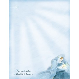 Great Papers! Mary with Baby Jesus Letterhead, 80 Count, 8.5"x11" (2014250)