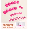 Morily Hot Pink Press on Toenails Short Square Fake Toenails