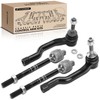 A-Premium Set of 4, Front Inner & Outer Tie Rod