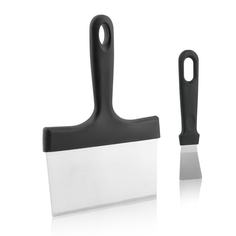 2 Pack Grill Scraper,Heavy Duty Griddle Scraper,Stainless Steel Griddle Scraper
