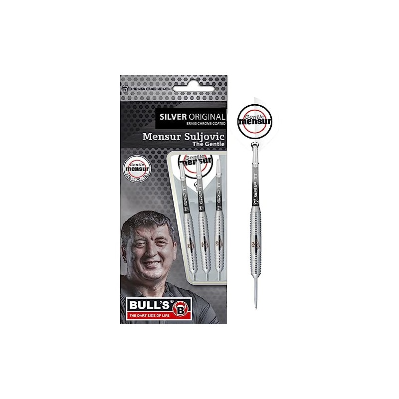 BULL'S Sport Silver Original Brass Steel Dart, Silver, 21 g