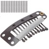 100pcs 10 Teeth Wig Clip Stainless Steel DIY Hairpiece Snap