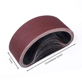 STEBRUAM Sanding Belt 75 x 457 mm, Sander Belts Set（3 Each of 80/120/150/240/400 Grains）for Belt Sander,for Grinding,Sharpening and Derusting (15 Pieces)