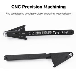 TerchPilet Premium Bike Chain Checker Tool - Accurate Chain Wear Indicator for Shimano, SRAM, KMC, Campagnolo & All Bike Chains - Ideal for Road and Mountain Bikes, Easy Replacement Guide Included