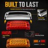 3.5 Inch 2 Red 2 Amber 12 LED Chrome Rectangular
