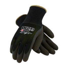 PowerGrab Thermo 41-1430/L Seamless Knit Nylon Glove with Hi-Vis Acrylic Liner and Latex Micro Finish Grip on Palm and Fingers