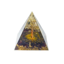 VMDEKK Orgonite Pyramid, Garnet with Hair Crystal, Healing Crystal Pyramid and Orgonite Healing Stones, Protection Crystals Energy Generator for Yoga, Meditation, Stress Reduce