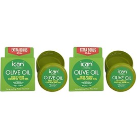 ican London Olive Oil Edge Control Hair Gel Infused With Sweet Almond Oil 2 x 80g