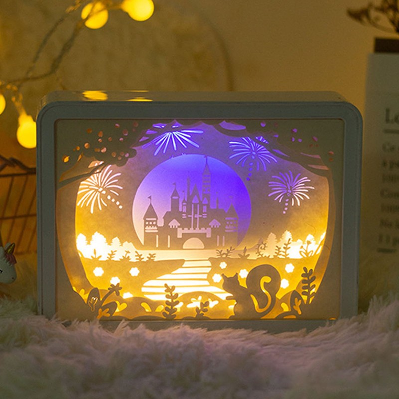 Papercut Light Box Soft Warm Light Romantic USB Battery Powered