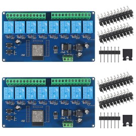 2pcs AC/DC Power Supply ESP32 Development Board Programmable Development Board Wireless WiFi 8 Way Channel 5V Relay Module ESP32-WROOM-32E for Arduino