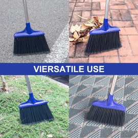Kefanta 6 Pack Heavy Duty Broom Indoor/Outdoor Commercial Brooms Angle Broom 53 inches for Courtyard Garage Restaurant Lobby Patio Shop Home Kitchen Office Floor