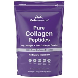 Pure Collagen Peptides | Keto Collagen Powder | Easy Mixing & No Clumping | Zero Aftertaste | 100% Pure Hydrolyzed Collagen with Bovine Collagen | 100% Transparency 3rd Party Lab Testing | Ketosource®