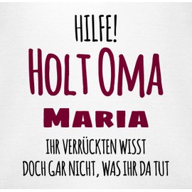 Geschenk mit Namen personalisiert by Shirtracer - Baby Bodysuit Boy Girl - Grandmother - Help Holt Grandma - Gift for Birth Grandma, 1 White