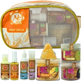 MC Nails Maria Cibeles Set de 9 Artículos para Spa en Casa para Pies Pedicure Kit de Tratamiento Completo de Spa para Pies Color Mango Tropical