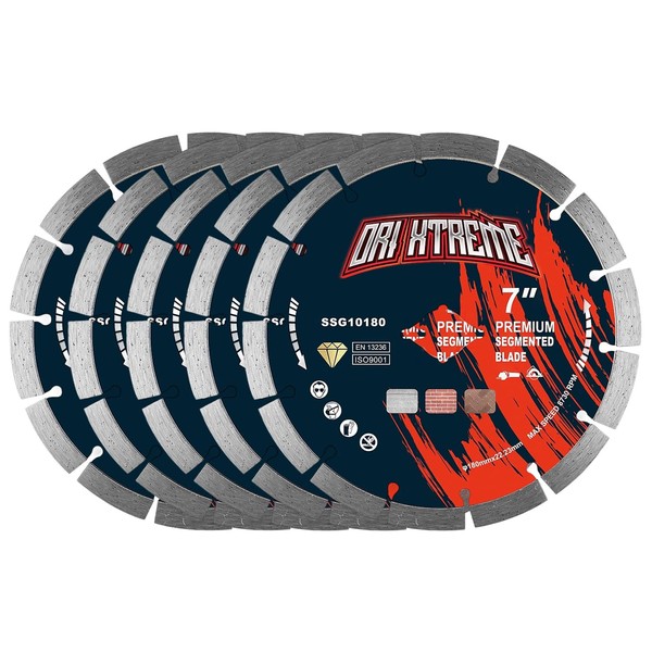 ORIXTREME 7 Inch Diamond Saw Blade 5Pcs, Segmented General Purpose