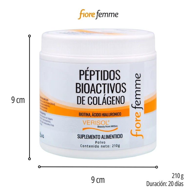 Fiore Femme Péptidos Bioactivos De Colágeno 210g Verisol Sabor Naranja