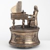 Bronzed Mozart Playing Piano Spinning Music Box