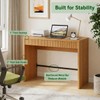 40 Inch Small Desk with Fluted Drawer, Farmhouse Wooden Computer