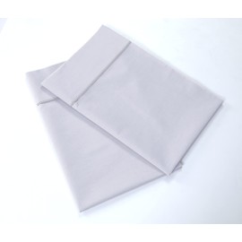 100% Egyptian Cotton, Pillow Cases Standard Size, Percale Pillowcases, Pillow Covers, Stitch Bedding Pillows for Sleeping, Bulk Pillow Cases for Large n Small Bedroom & Hotels, 2, White With Grey Cuff