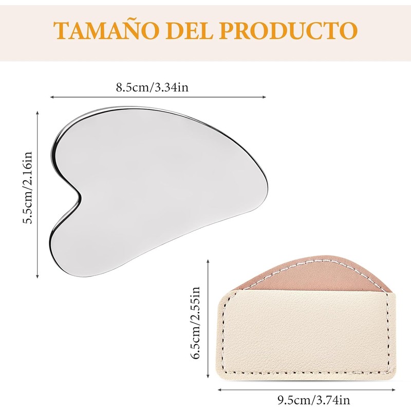 Gua Sha, Herramienta de Masaje de Acero Inoxidable Guasha, Herramienta