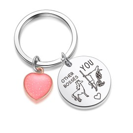 ZNOSVEI Boss Keychain Unicorn Accessories Keychain Office Celebration Keychain Boss Christmas Keyring, Boss Keychain, Standard