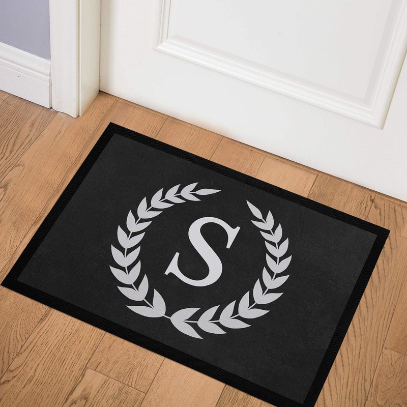 SpecialMe® Doormat Letters Initals Monogram Family Non-Slip & Washable White
