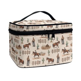 Boatee Racecourse Cosmetic Bag Multi-Functional Make Up Bags for Women Toiletry Bags for Traveling with Smooth Zipper Closure Large Capacity Makeup Organizer Travel