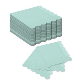 qiqee Dark Blue Cocktail Dinner Napkins 5x5inch Disposable Beverage,Wedding, Birthday Party Dessert Wave Paper Napkins(120 Count)