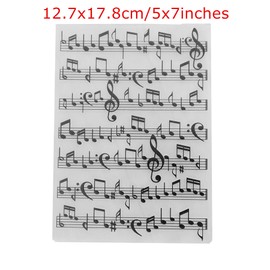 DIYology Music Note Embossing Folders for Card Making, Musical Notation Embossing Folder Template for DIY Paper Crafts Scrapbooking Polymer Clay Decoration