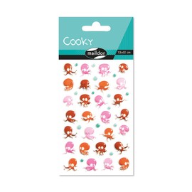 Maildor CY107C - Pack of 1 Sheet of Cookie 3D Stickers, 7.5 x 12 cm, 42 Stickers, 1 Pack, Kraken