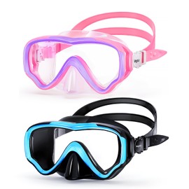 VegoVia 2 Pack Kids Swim Goggles with Nose Cover 6-14, Kids Pool Goggles for Swimming 8-14 4-7 Girls Boys Youth Toddler, Anti Fog No Leak UV Protection Clear Diving Swim Mask Underwater Wide View