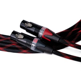 BETTERCABLES.COM Silver Serpent Anniversary Edition Red/Black Balanced XLR Audiophile Audio Cables (Pair - 2 Cables) - High-End, High-Performance, Silver/Copper Hybrid, Low-Capacitance - 1.5 Feet