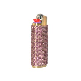 Light Purple Rhinestone Lighter Sleeve Covers LS22-25 (Gold Sleeve)