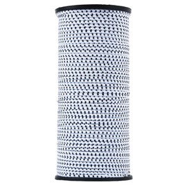 Bungee Cord 1/8 Inch x 200 Feet - White with Black Trace - Elastic Shock Cord, Stretch Rope for Kayak, Crafts, Tie-Downs, DIY Projects - Flexible, High-Strength Bungee Rope