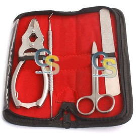 G.S 4PS SOLID STAINLESS STEEL PROFESSIONAL CLIPPERS CUTTERS CANTILEVER 16 CM WITH TOE NAIL SCISSORS FOR THICK TOENAILS