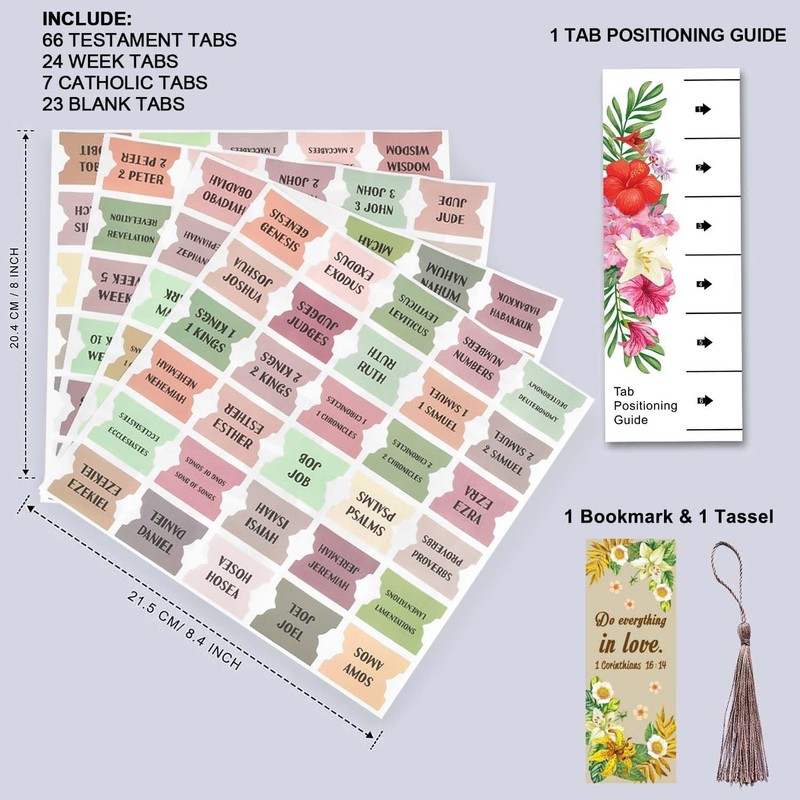 Bible Index Tabs New & Old Testament Tabs Matte Laminated