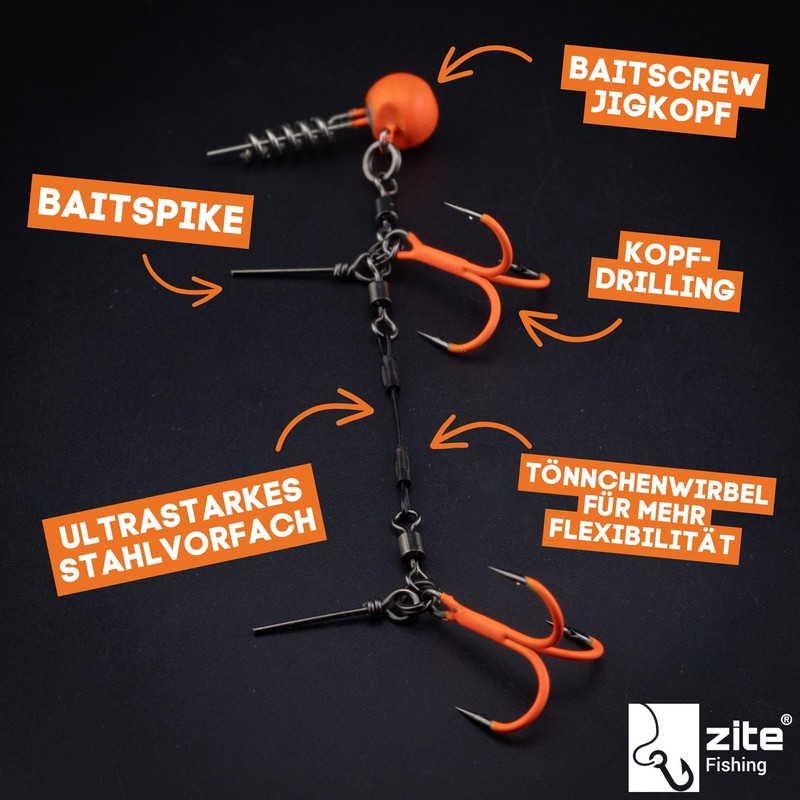 Zite Fishing Pike Treble System UV Active Size S 9