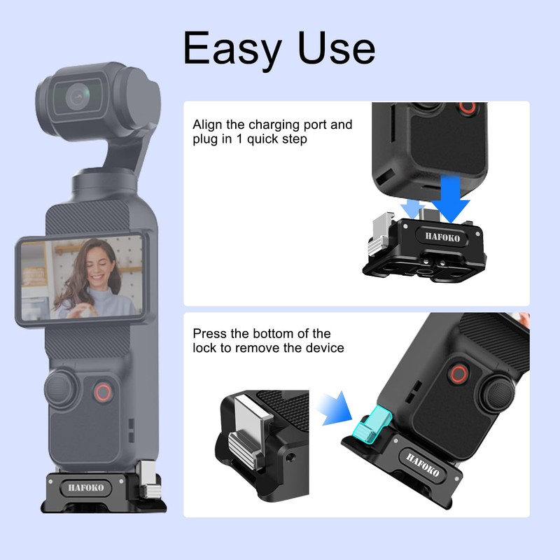 HAFOKO Osmo Pocket 3 Charging Base Adapter, Quick Release Base