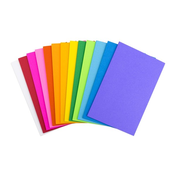 Hygloss Products Bright Blank Flash Cards - Great Study Tool - Multitude of Uses - 3.75” x 5.75” - 100 Cards, 12 Assorted Colors, (44611)