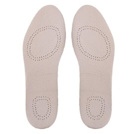 Exceart 1 Pair Premium Leather Insole Comfortable Shoe Pads Womens Mens Breathable Shock Absorbent Ultra Thin Insoles Size 37/38