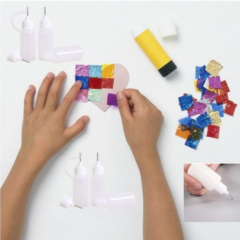 Jindizi Needle Tip Glue Bottles, 10PCS Plastic Precision Tip Applicator