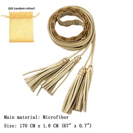 FAIRYGATE Thin Braided Belts for Women Adjustable Belts Waist Belt for Dress Waistband Tassel Skinny Woven for any Outfit A1109