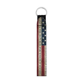 Forchrinse Vintage American Flag Neoprene Keychain Wrislet Strap with Key Ring for Adults Kids,Hand Wrist Lanyard Keychain Holder