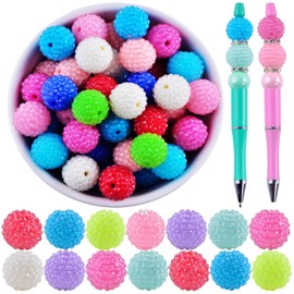 20mm Rhinestone Beads for Pens 20pcs Beaded Pens Beads Bling Glitter Suger Bugglegum Beads Large Balls Crystal Pen Beads for DIY Pens Keychain Making Suppliers Bulk(Jelly Beads, 20mm)