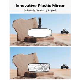 KEMIMOTO UTV Rear View Mirror 360° Adjustable Angle SXS UTV Mirrors Fit for 1.5“-2” Roll Cage Compatible with Polaris RZR 1000 XP Can Am X3 Pioneer 700 Talon Kawasaki KRX Mule CFmoto Zforce All