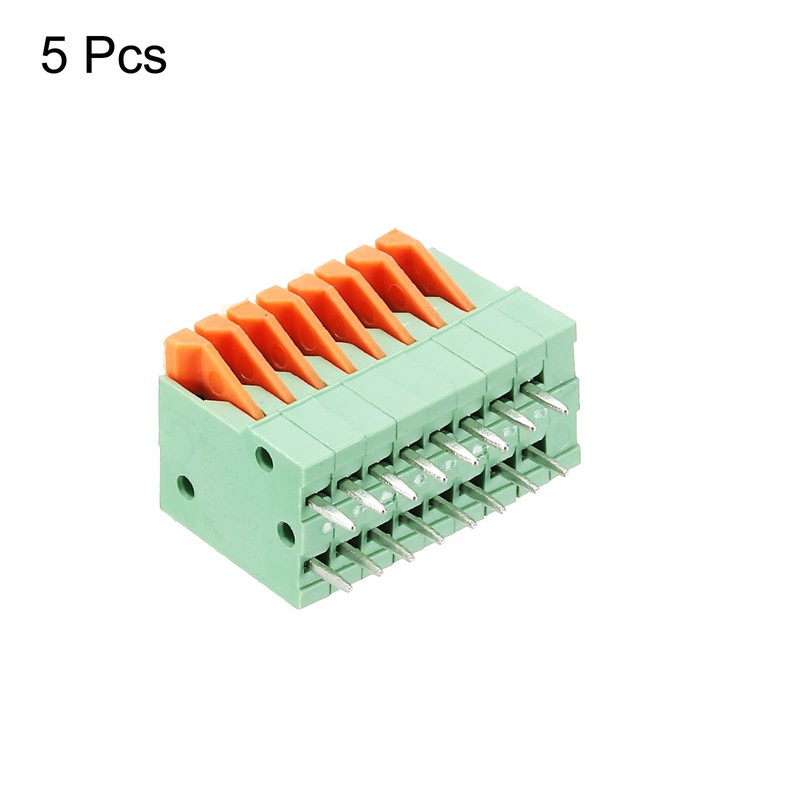 sourcing map 5 Packs PCB Spring Terminal Block Connector KF141V