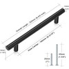 Probrico 20 Pack|Flat Black Modern Cabinet Pulls Cupboard Handles Stainless