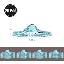 LamChyar 20 Pcs Disposable Hair Catcher, Shower Drain Hair Catcher, Shower Drain Cover Hair Catcher, Round Floor Drain Cover Replacement Parts (Blue)