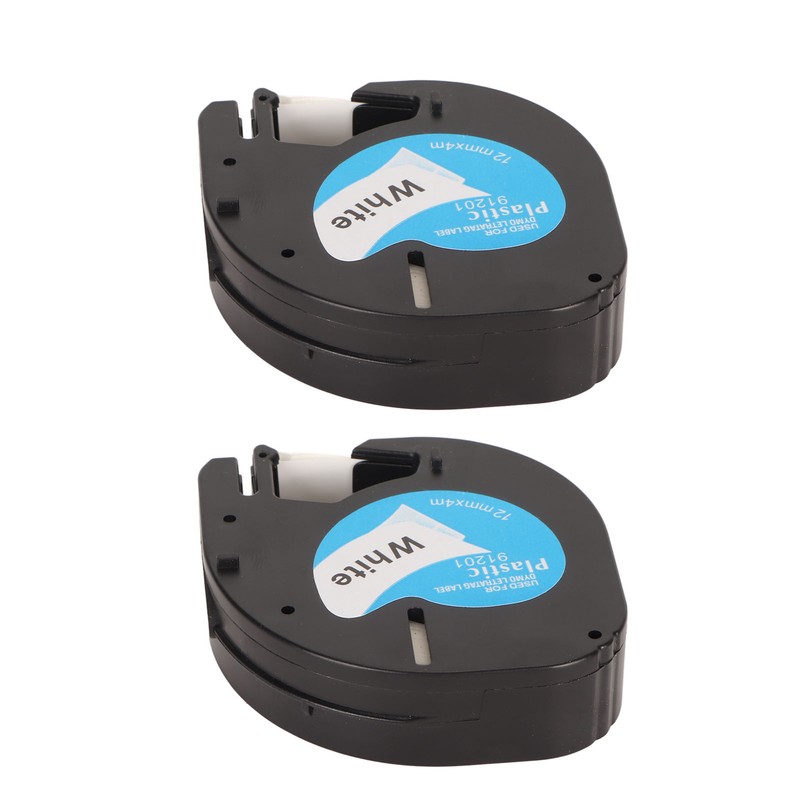2Pcs Label Maker Tape 12mm Wide 13ft Long Waterproof Oil