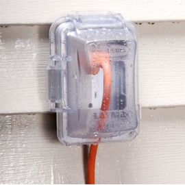 TayMac MG420CS Nonmetallic Extra Duty Complete in-Use Cover 15 Amp WRTR Self Test GFCI Kit, 1-Gang, Clear/Gray